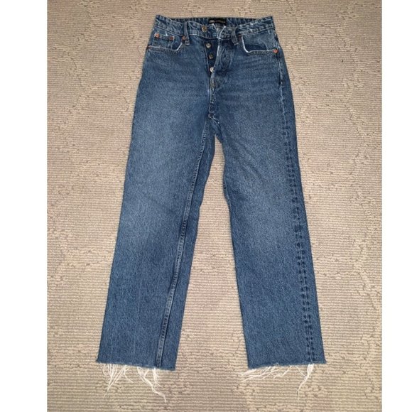 Zara, High-Rise Straight Leg Jeans, Size 34 - Picture 1 of 4